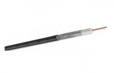Cable Coaxial CECBV 75-2, Malla 95% CuSn, Conductor Cu26 AWG, Color Negro, Bobina 500m. Mod:802004 Cable Coaxial CECBV 75-2, Malla 95% CuSn, Conductor Cu26 AWG, Color Negro, Bobina 500m. Mod:802004