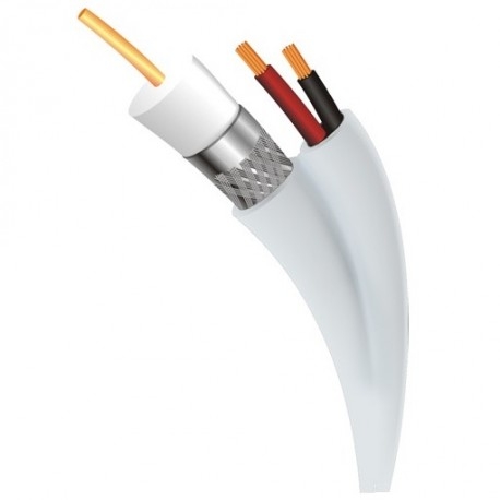 Cable Coaxial RG59, Siamex, Malla de cobre 95%, 20 AWG + 2 Conductores 20 AWG, Color Blanco, 305m. Mod. 820082. Cable Coaxial RG59, Siamex, Malla de cobre 95%, 20 AWG + 2 Conductores 20 AWG, Color Blanco, 305m. Mod. 820082.